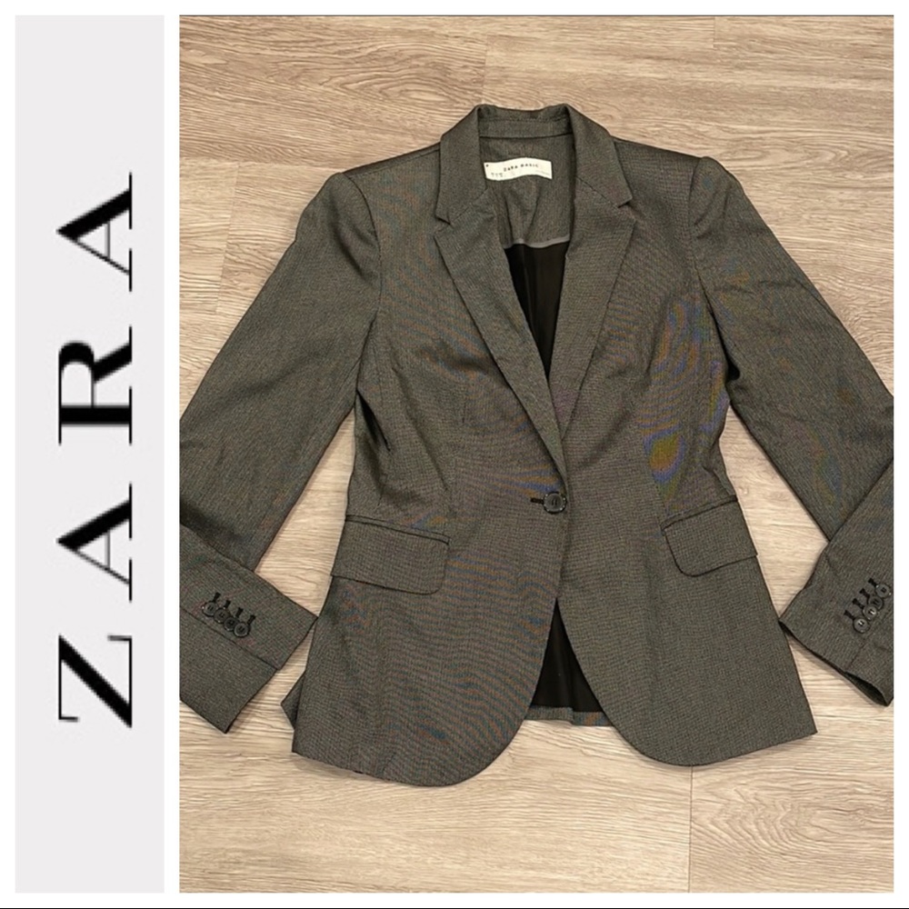 Zara shiny cinched waist blazer Sz Small